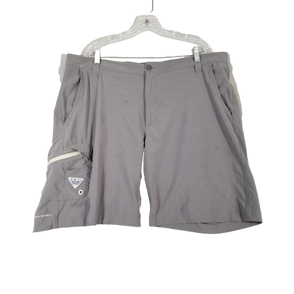 Columbia PFG omnishield shorts men's 40 x 10 gray lightweight dri-fit stretch - Picture 1 of 14